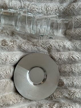 Nespresso Clear Glass Stackable Cups with Stainless Steel Saucers